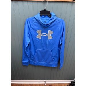 Under Armour Mens Big Logo Hoodie Sweatshirt Blue Loose Fit Size S/P CH 1319894